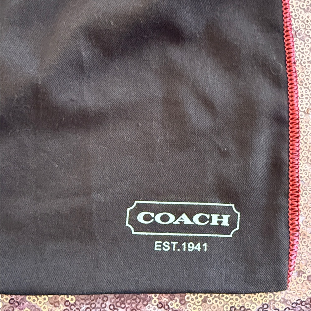 Coach Brown Dust Bag Draw String Euc - image 2